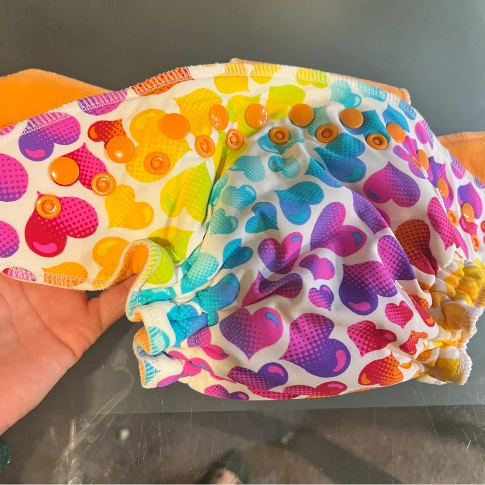 Colorful girls Cloth Diaper Set of 2